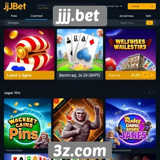 Variedade de jogos disponíveis na plataforma jjj.bet